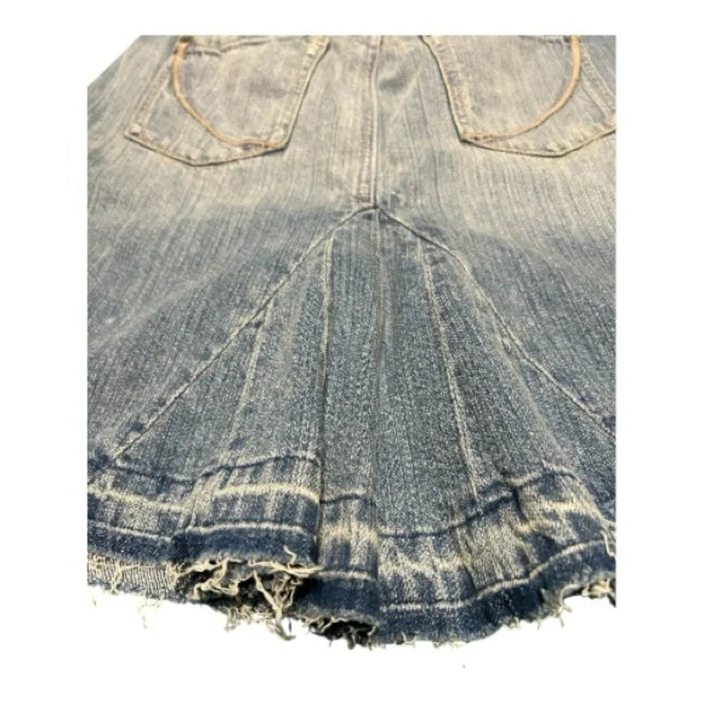 Sister moon Jeans, Blue Distressed Mini Skirt - Picture 4 of 9